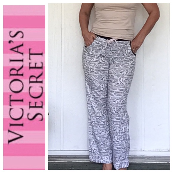 VICTORIAS SECRET COTTON MODAL GRAPHIC SAYINGS SLEEP PAJAMA PANTS XS - Picture 1 of 14